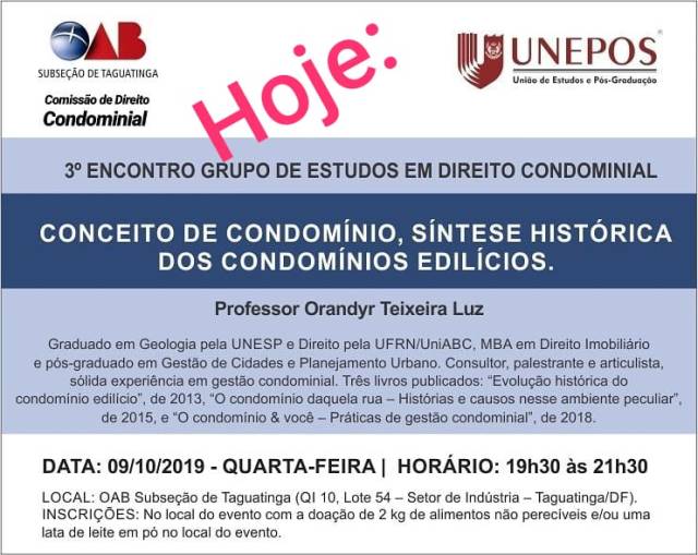 OAB DF palestra dia 9.10.19